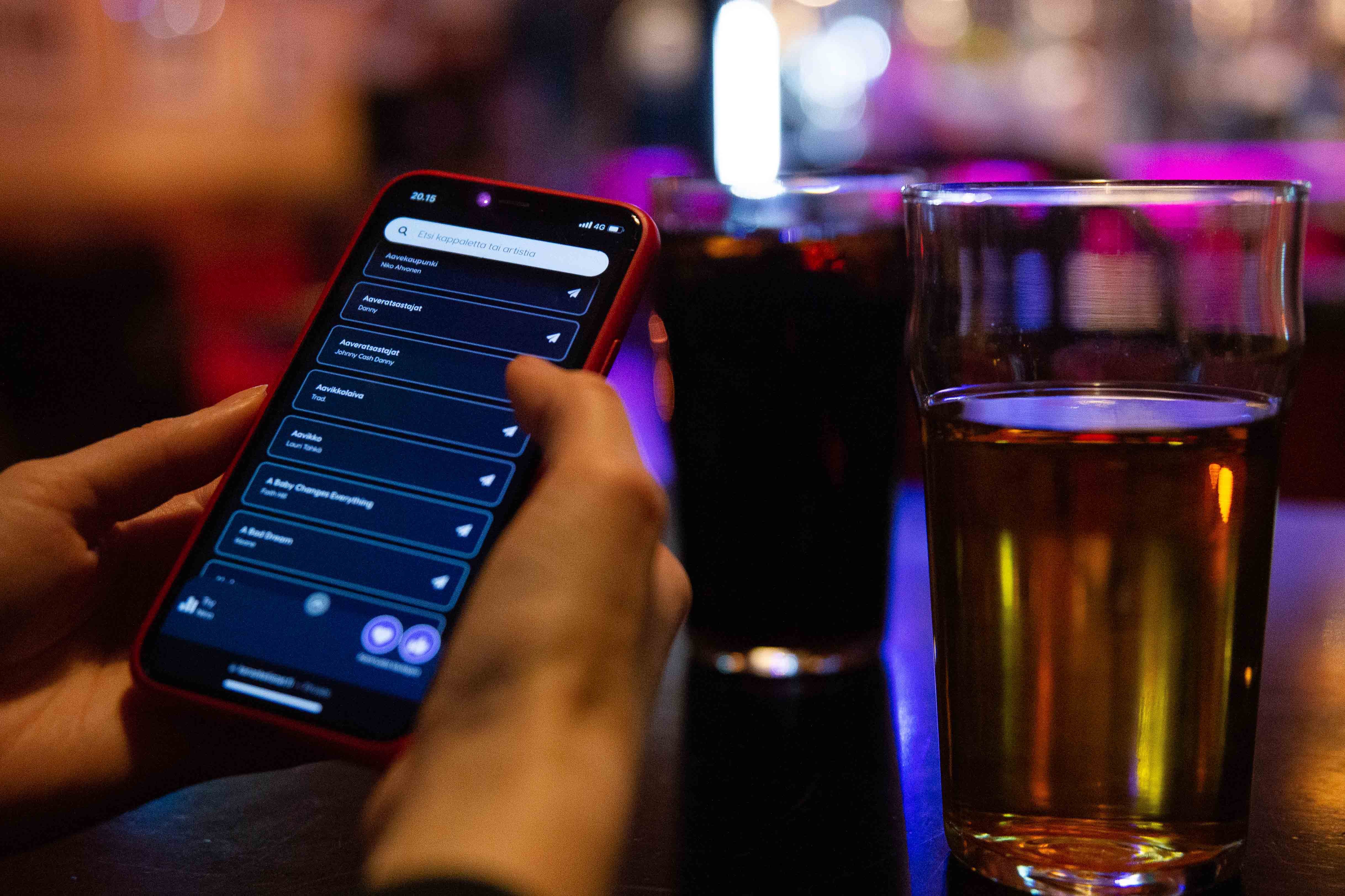 A person holding a phone.