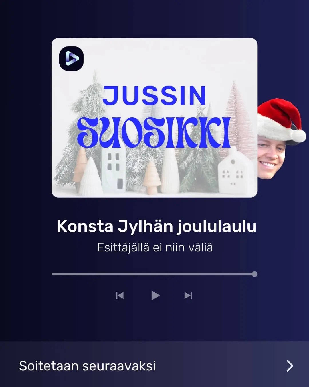 Jussin kuva ja tekstit: Jussin suosikki, Konsta Jylhän joululaulu, esittäjällä ei niin väliä.