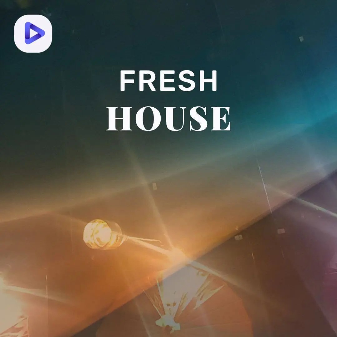 Greenish-blue background with the text: Fresh House.