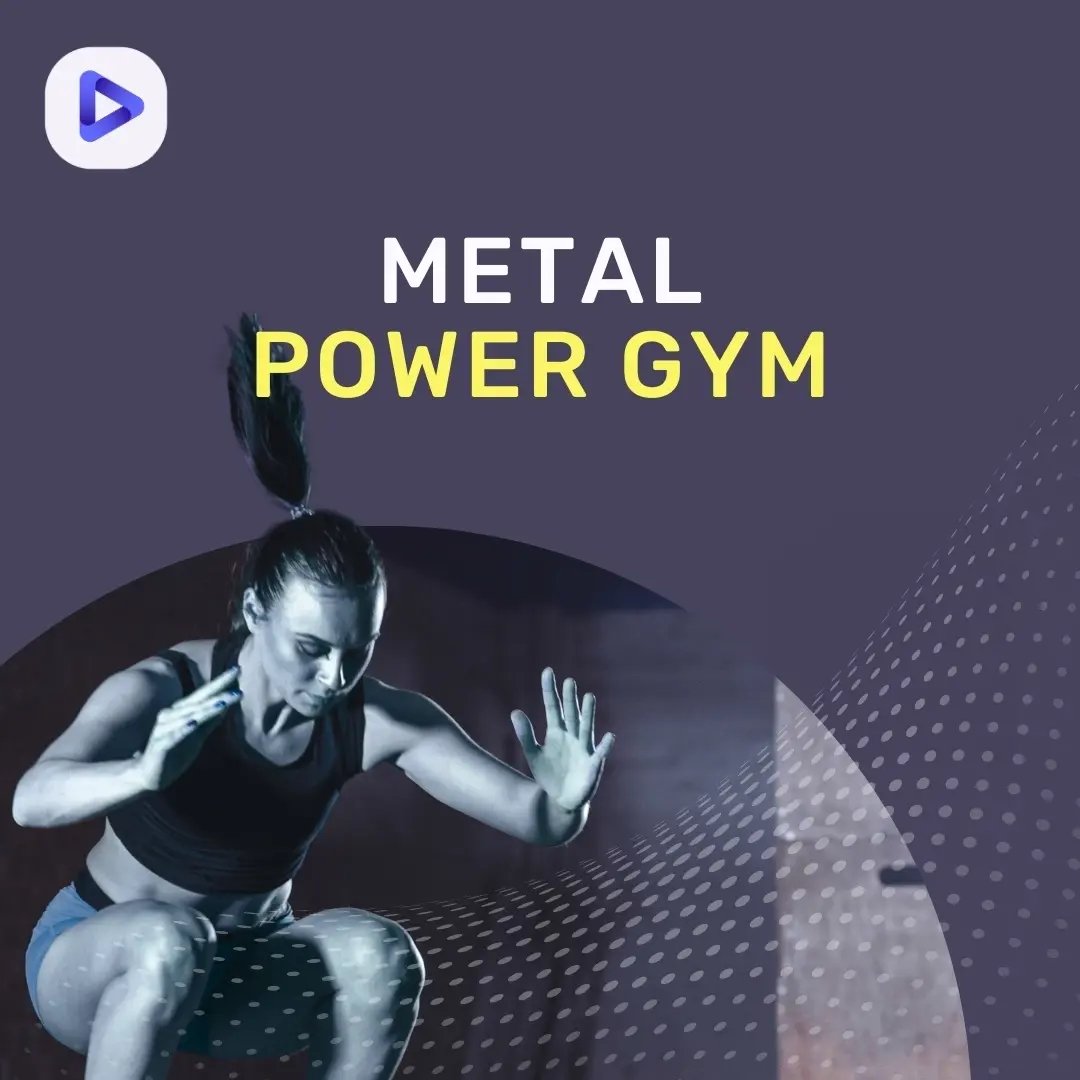 Metal Power Gym -soittolistan kuvake, jossa nainen hyppäämässä.