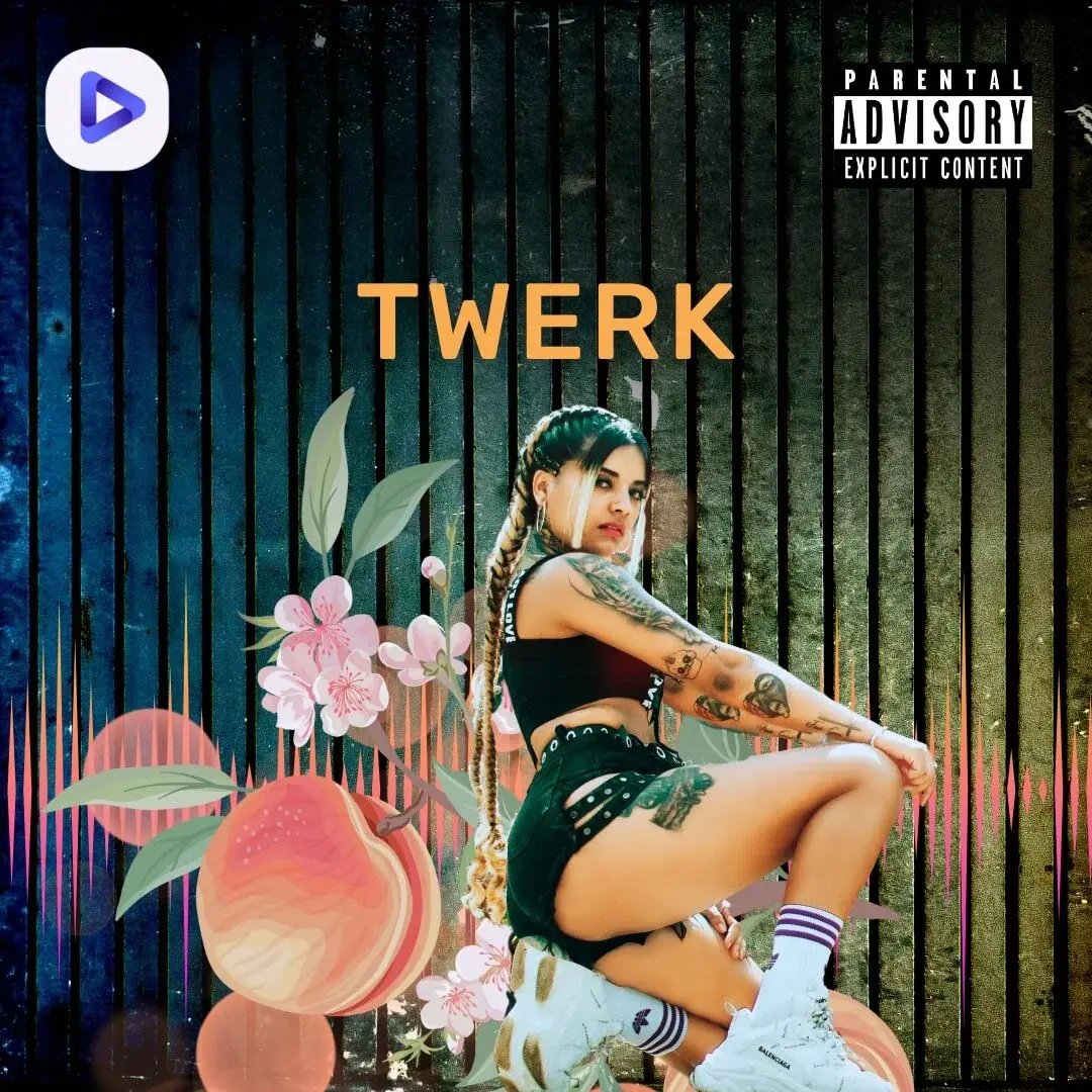 Twerk-soittolistan kuvake, jossa nainen urheilullisissa vaatteissa.