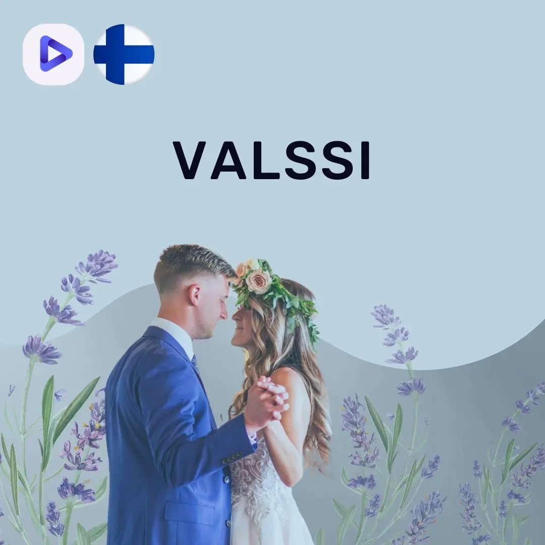 Valssi-soittolistan kuvake, jossa hääpari tanssimassa valssia.