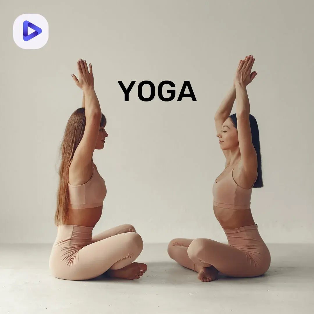 Yoga-soittolistakuvake, jossa kaksi naista harrastamassa joogaa.