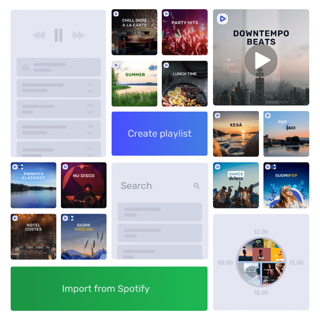 A graphic template with playlist cover photos.