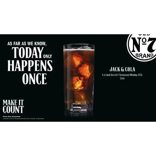 JD Jack & Cola vaakasuuntainen mainos.