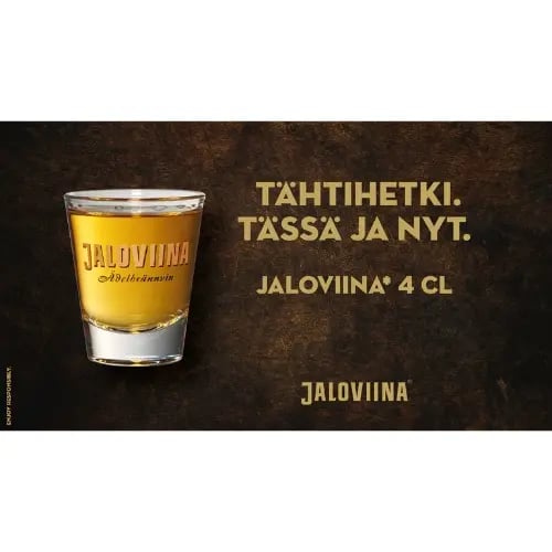 Jaloviina 4 cl vaakasuuntainen mainos.