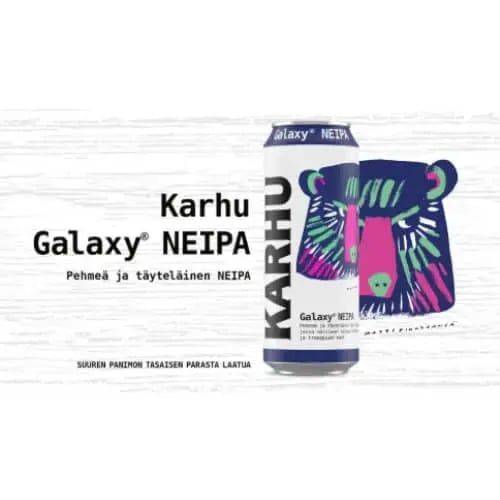 KOFFin tölkki, jossa karhun kuva ja teksti: Karhu Galaxy Neipa.