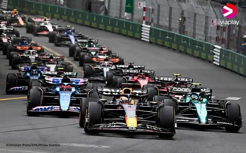 Formula 1 cars racing.