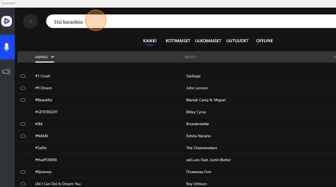 Karaokekappaleiden etsiminen - Step 1 (1)