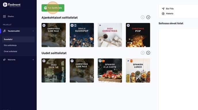 Näin tuot Spotify-listan Feelmentiin - Step 4