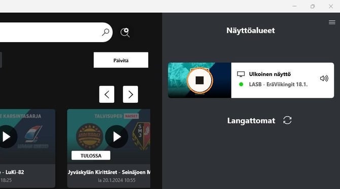 Stop-nappula Feelmentin sovelluksessa.