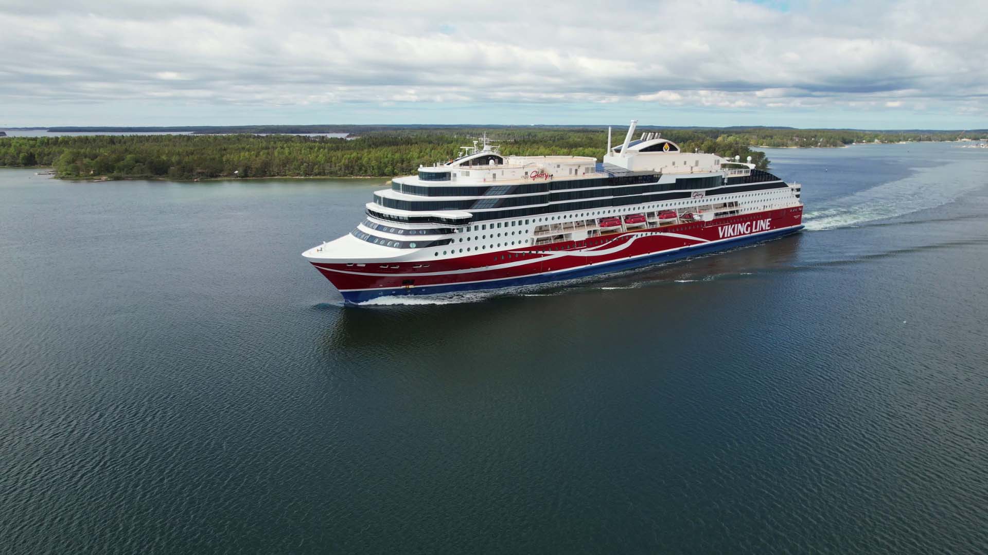 A Viking Line ship sailing in the Baltic Sea.